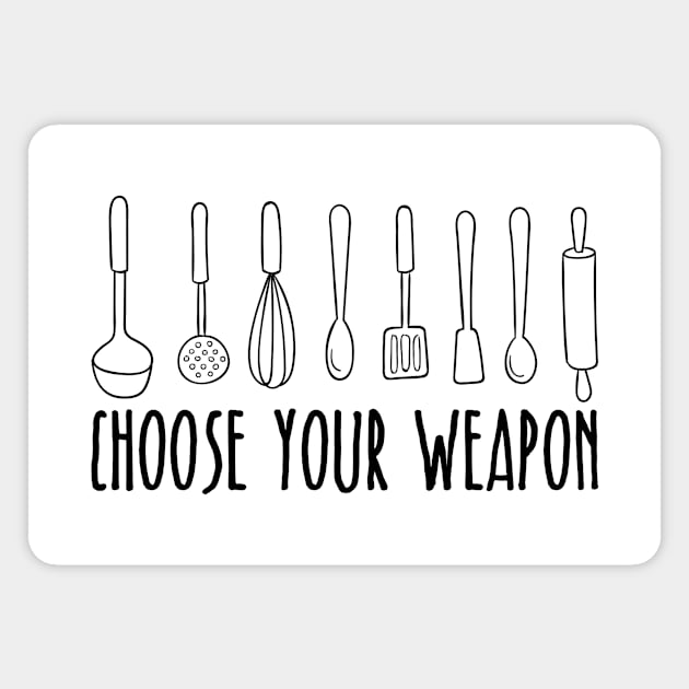 Cook with cooking utensils for the kitchen Magnet by Tobias Store